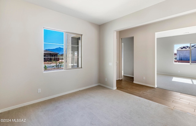 empty room featuring light hardwood / wood-style floors