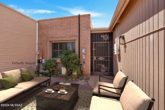 view of patio featuring an outdoor living space