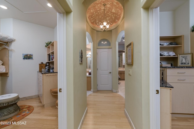 interior space with light hardwood / wood-style flooring