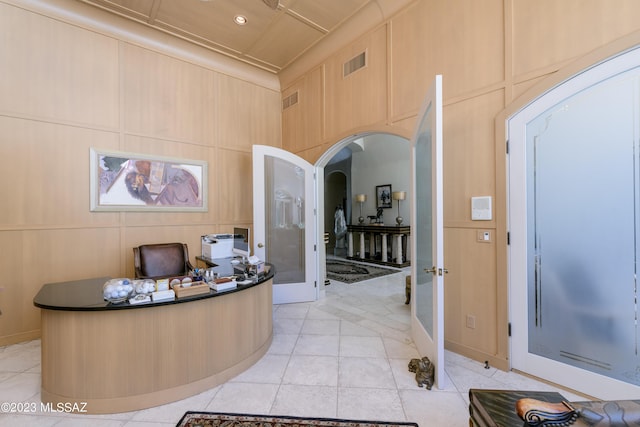 reception area with french doors