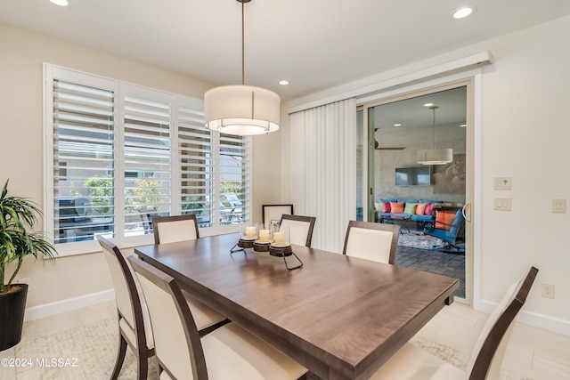 view of tiled dining room