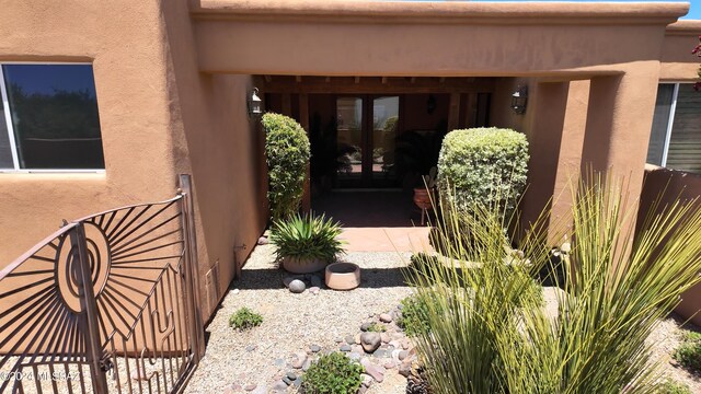 entrance to property with french doors
