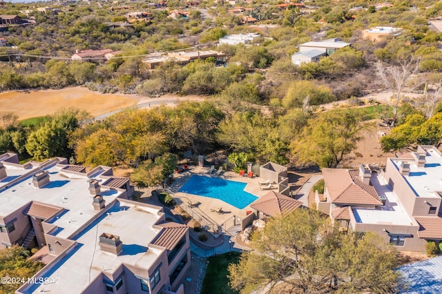 bird's eye view with a residential view