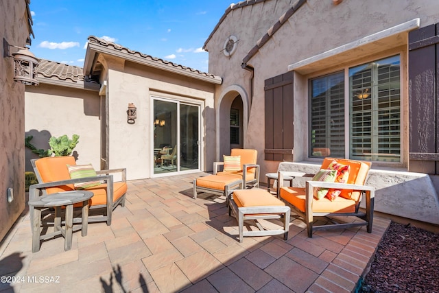 view of patio / terrace featuring an outdoor hangout area