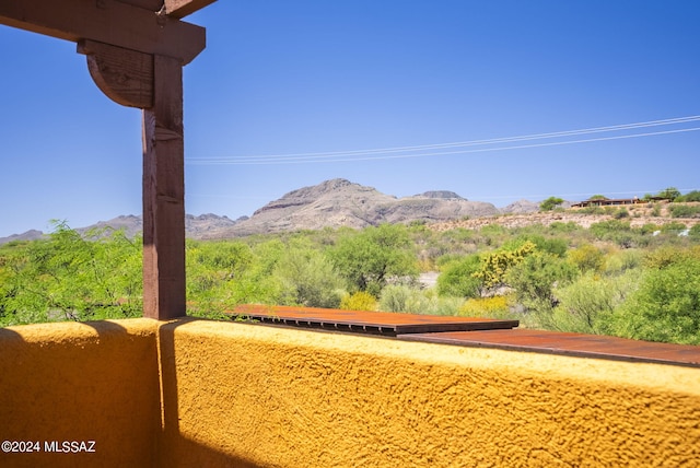 view of community with a mountain view