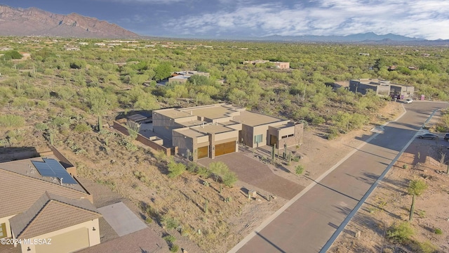 drone / aerial view with a mountain view