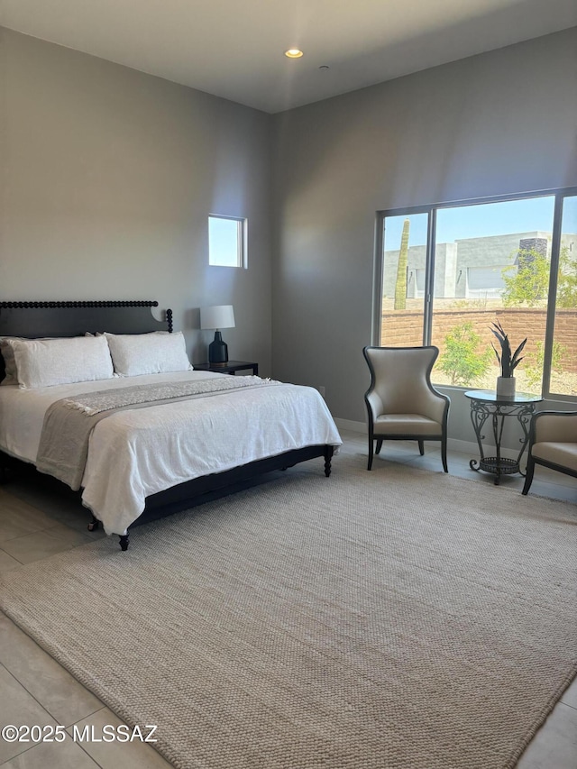 bedroom featuring recessed lighting