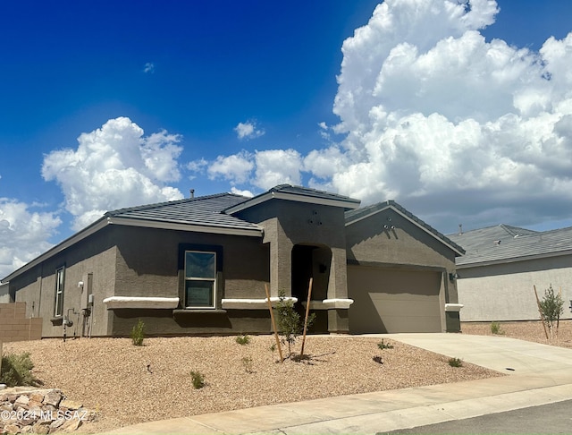 view of front of house with a garage