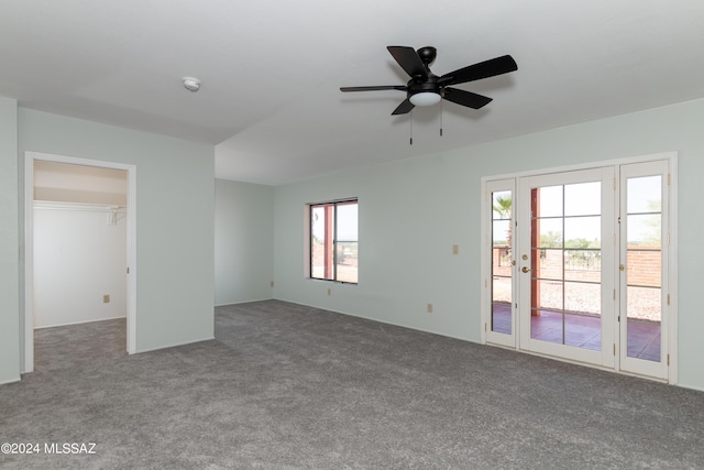 interior space with plenty of natural light and ceiling fan