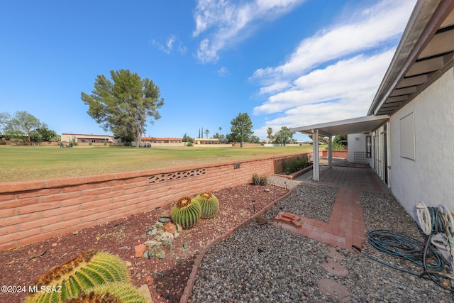 view of yard with a patio