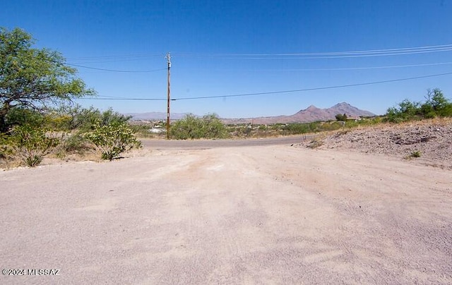 view of yard featuring a mountain view