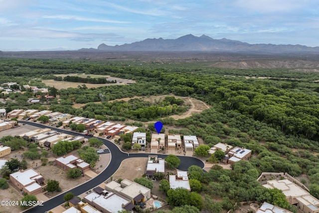 drone / aerial view with a mountain view