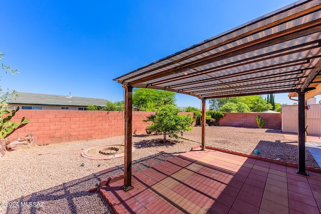 view of patio / terrace with a pergola