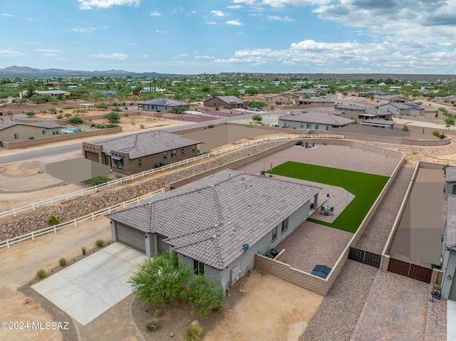 bird's eye view featuring a mountain view