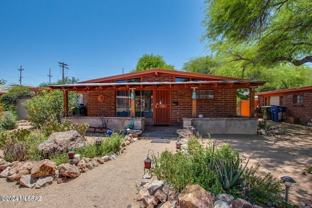 view of front of house with a patio