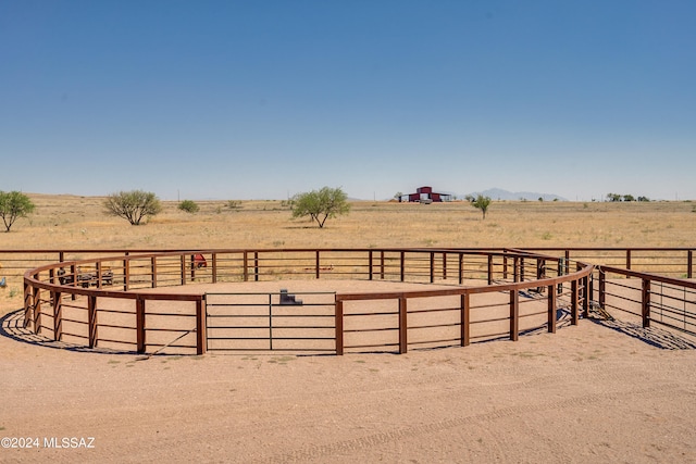 view of yard with a rural view