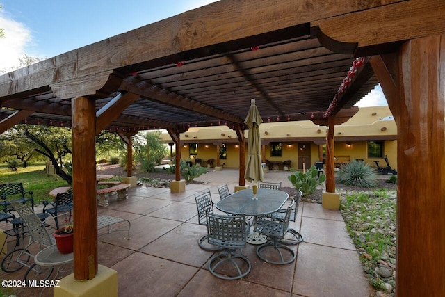 view of patio with a pergola