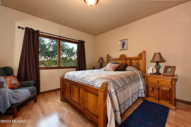 bedroom featuring light hardwood / wood-style flooring