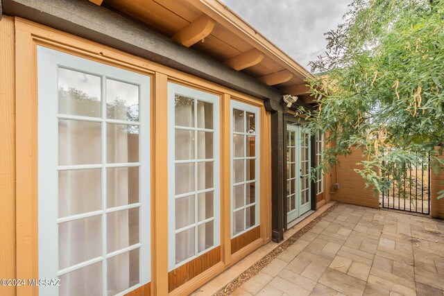 exterior space with french doors