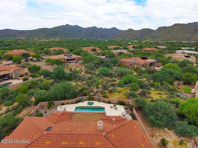 aerial view featuring a mountain view