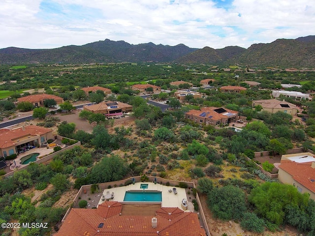 bird's eye view featuring a mountain view