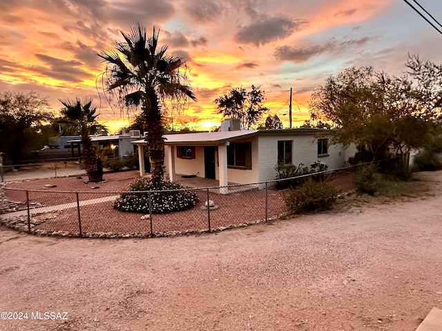 view of single story home