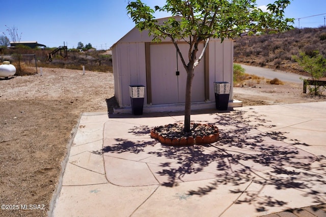 view of shed