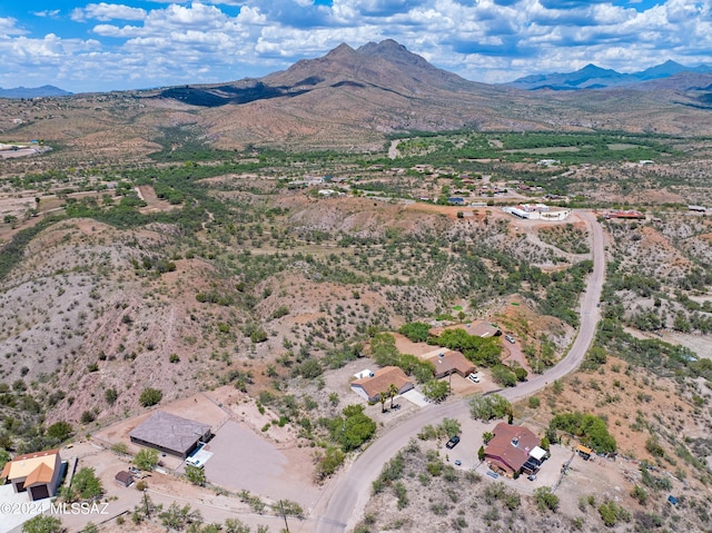 aerial view with a mountain view