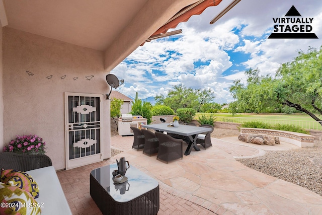 view of patio featuring grilling area