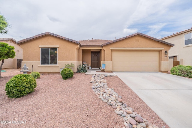 ranch-style home with a garage