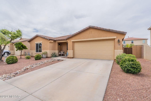 single story home featuring a garage