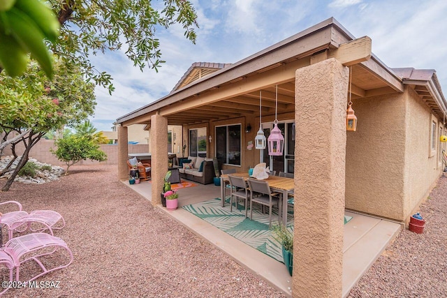 view of patio featuring an outdoor living space