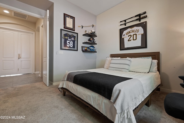 view of carpeted bedroom