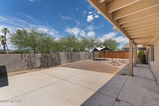 view of patio / terrace featuring a gazebo