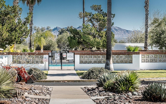 exterior space with a mountain view