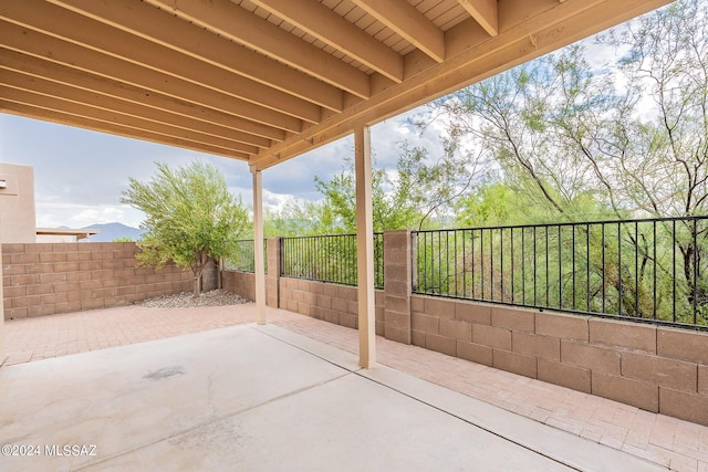 view of patio with a fenced backyard