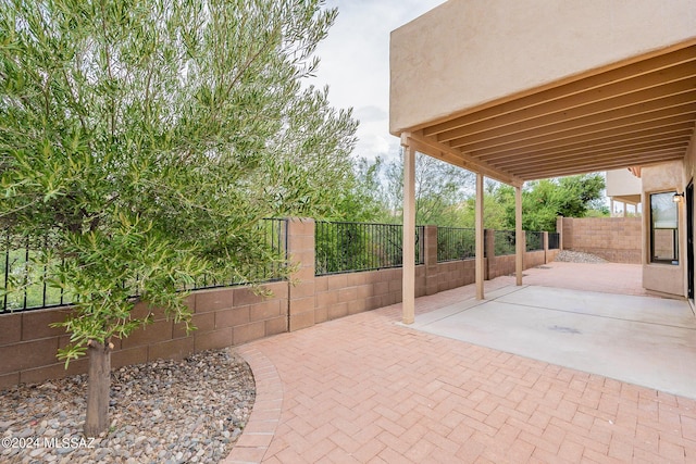 view of patio featuring a fenced backyard