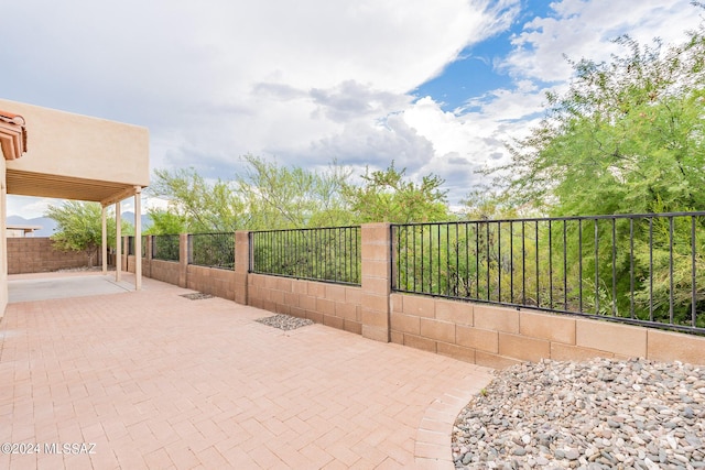 view of patio with a fenced backyard