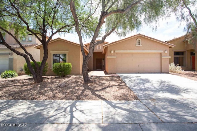 view of front of house with a garage