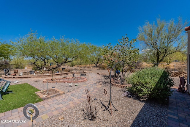 view of yard with a patio area and fence