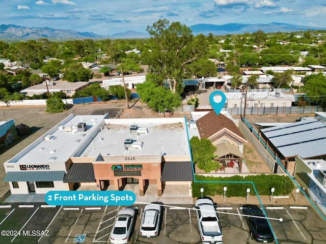 aerial view featuring a mountain view