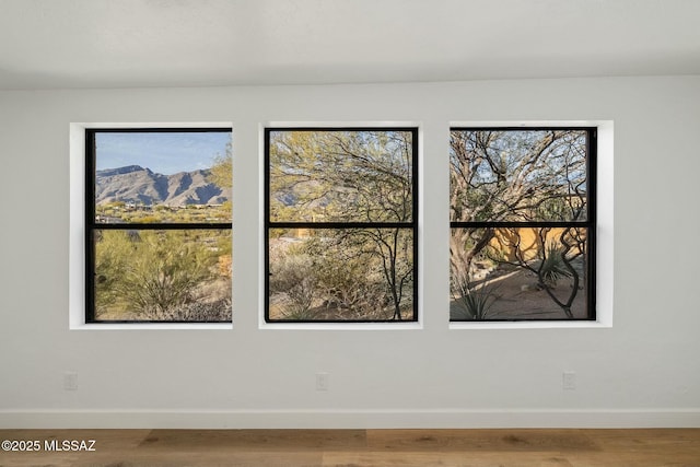 empty room with hardwood / wood-style floors and plenty of natural light