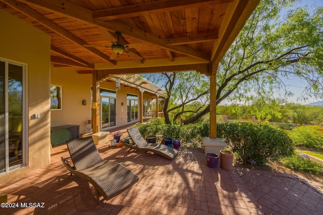 view of patio / terrace with ceiling fan