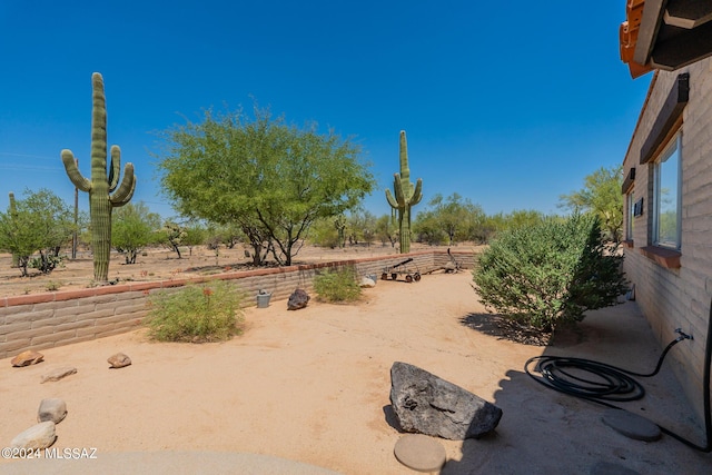 view of yard with a rural view