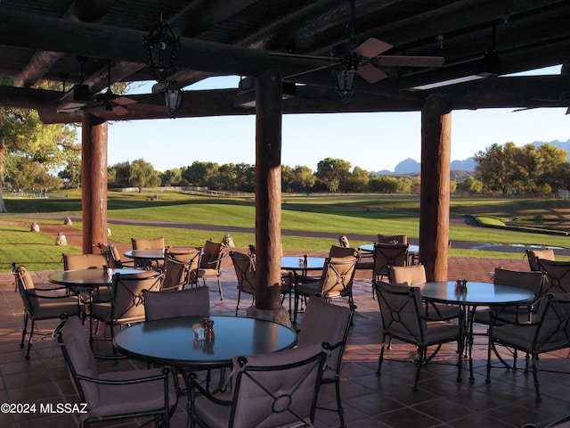 27 Circulo De Prado, Tubac, AZ 85646 - view of patio / terrace with a gazebo and ceiling fan