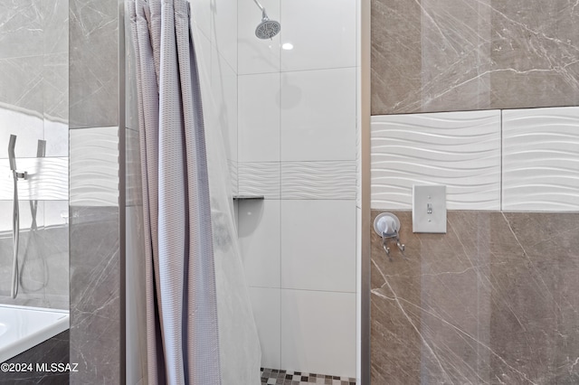 bathroom featuring walk in shower