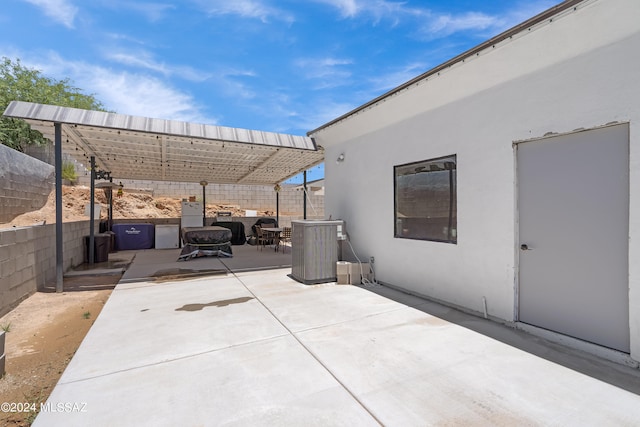 view of patio / terrace featuring a pergola