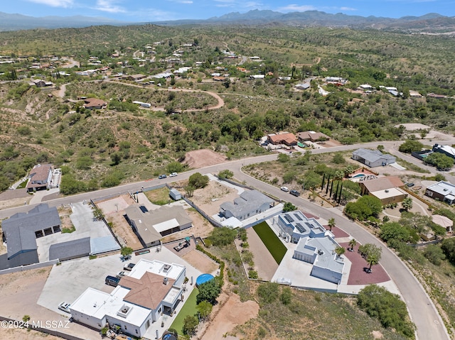 bird's eye view with a mountain view