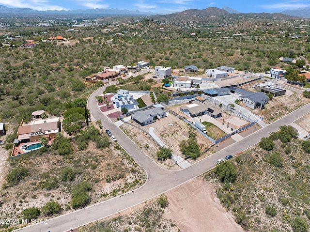 aerial view with a mountain view