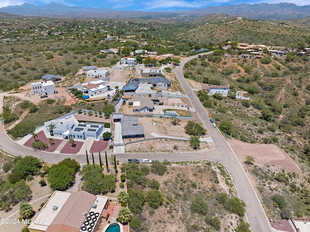 aerial view with a mountain view